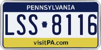 PA license plate LSS8116