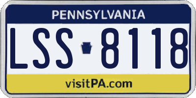 PA license plate LSS8118