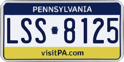 PA license plate LSS8125