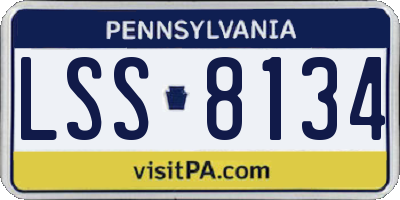 PA license plate LSS8134