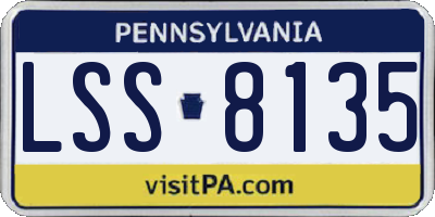PA license plate LSS8135