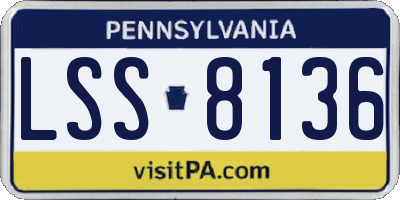 PA license plate LSS8136