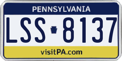PA license plate LSS8137