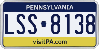 PA license plate LSS8138