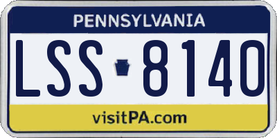 PA license plate LSS8140