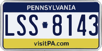 PA license plate LSS8143