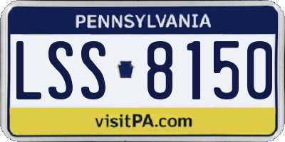 PA license plate LSS8150