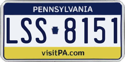 PA license plate LSS8151