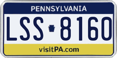 PA license plate LSS8160