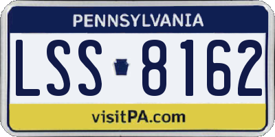 PA license plate LSS8162
