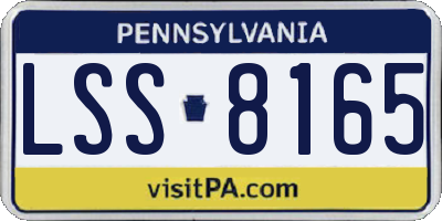 PA license plate LSS8165