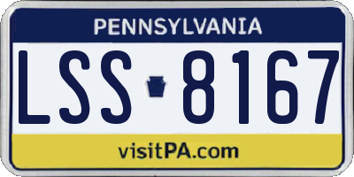 PA license plate LSS8167