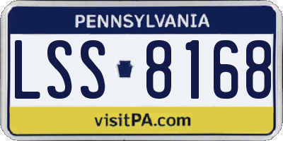 PA license plate LSS8168