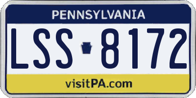 PA license plate LSS8172