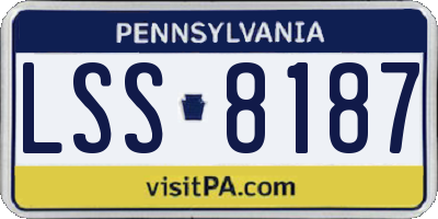 PA license plate LSS8187