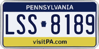 PA license plate LSS8189