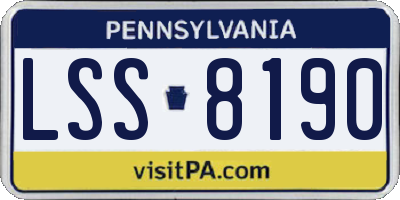 PA license plate LSS8190