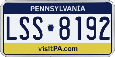 PA license plate LSS8192