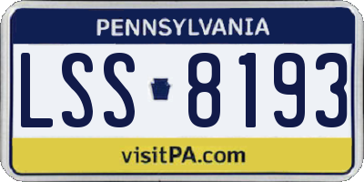 PA license plate LSS8193