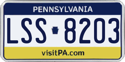 PA license plate LSS8203