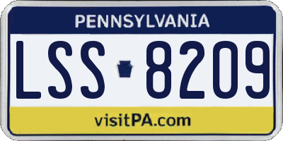 PA license plate LSS8209