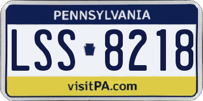 PA license plate LSS8218