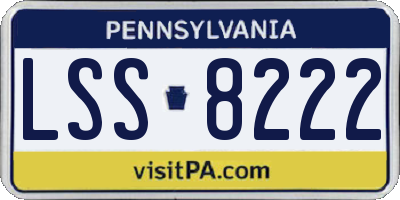 PA license plate LSS8222