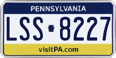 PA license plate LSS8227