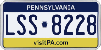 PA license plate LSS8228