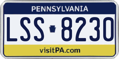 PA license plate LSS8230