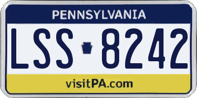 PA license plate LSS8242
