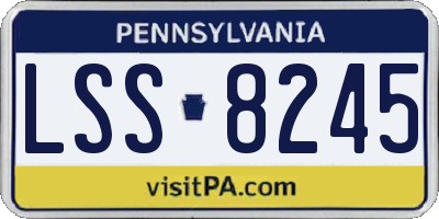 PA license plate LSS8245