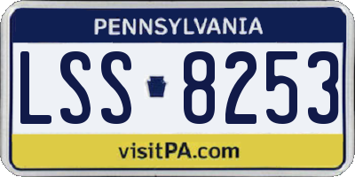 PA license plate LSS8253