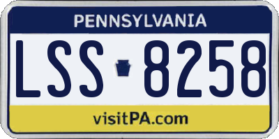 PA license plate LSS8258