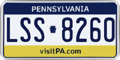 PA license plate LSS8260