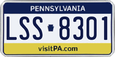 PA license plate LSS8301