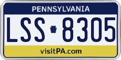 PA license plate LSS8305