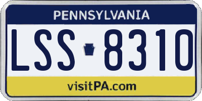 PA license plate LSS8310