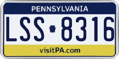 PA license plate LSS8316