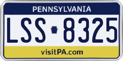 PA license plate LSS8325
