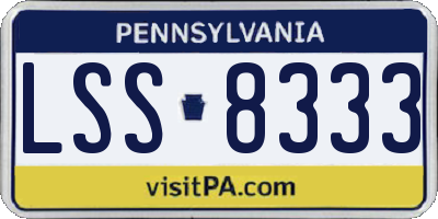 PA license plate LSS8333