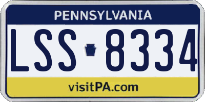 PA license plate LSS8334