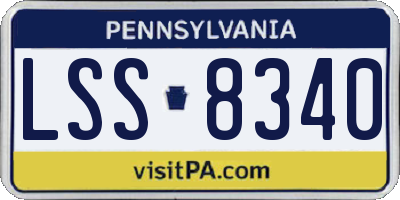 PA license plate LSS8340