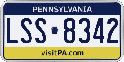 PA license plate LSS8342