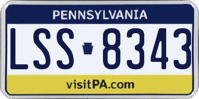 PA license plate LSS8343