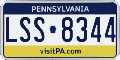 PA license plate LSS8344
