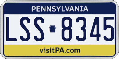 PA license plate LSS8345