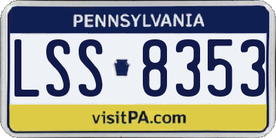 PA license plate LSS8353