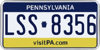 PA license plate LSS8356