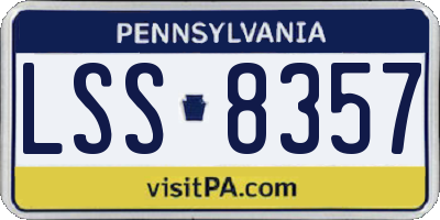 PA license plate LSS8357
